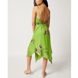 UO Floral Lace Up Midi Dress